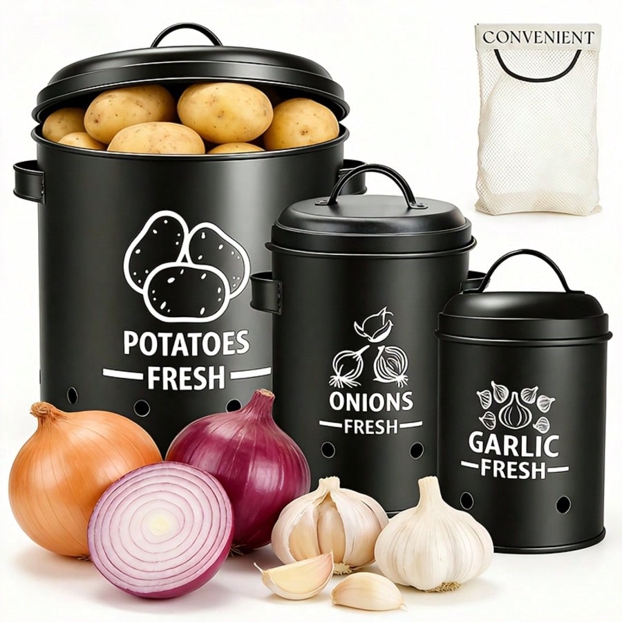 Food Storage For Room - Potato Onion Garlic Storage Bin Set