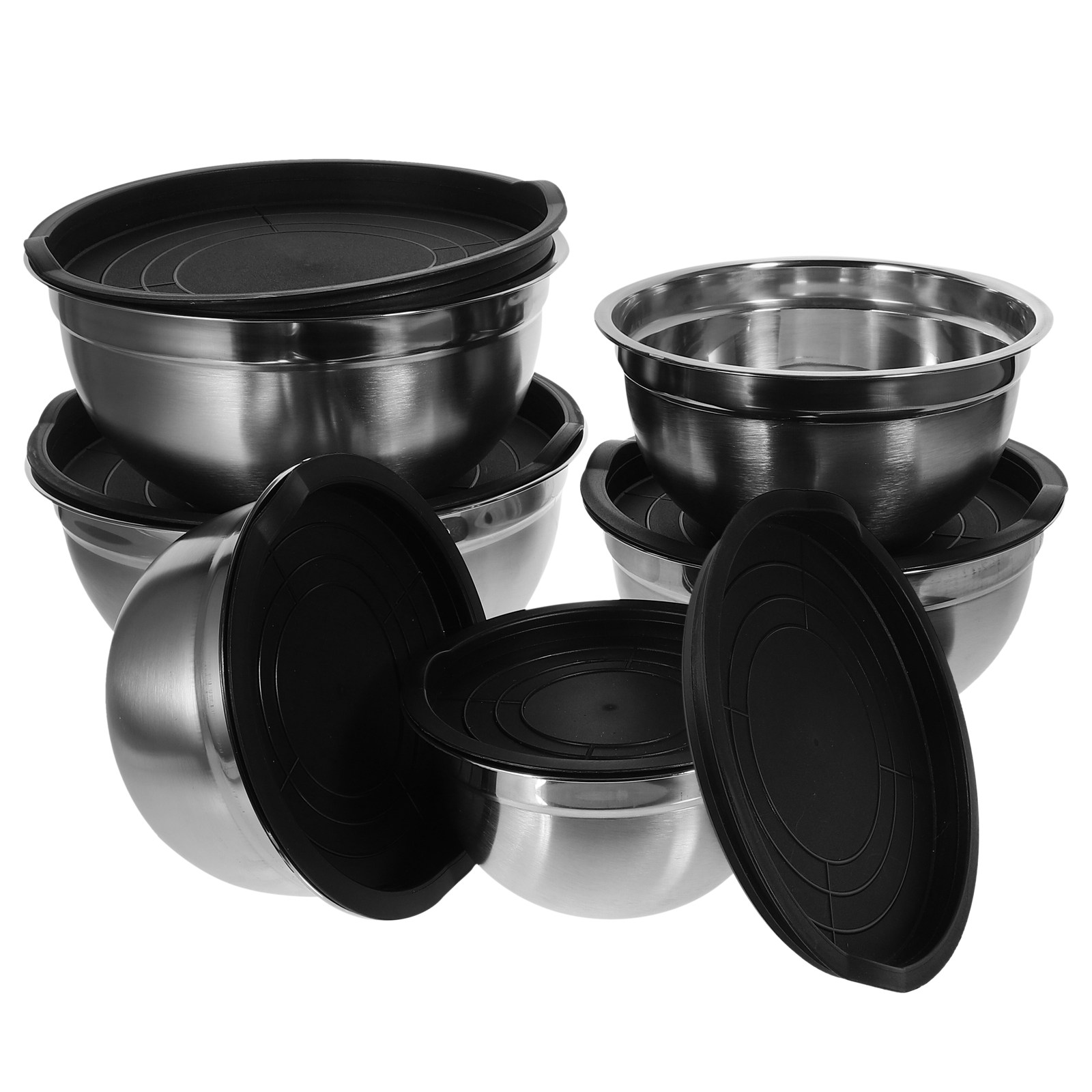 Food Storage Stackable Containers - 1Set Stackable Nesting Stainless Steel Food