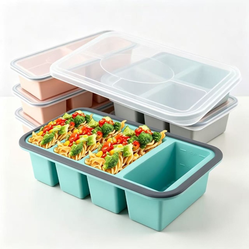Food Storage Freezer Containers - Silicone Freezer Molds with Lid，Soup Ice