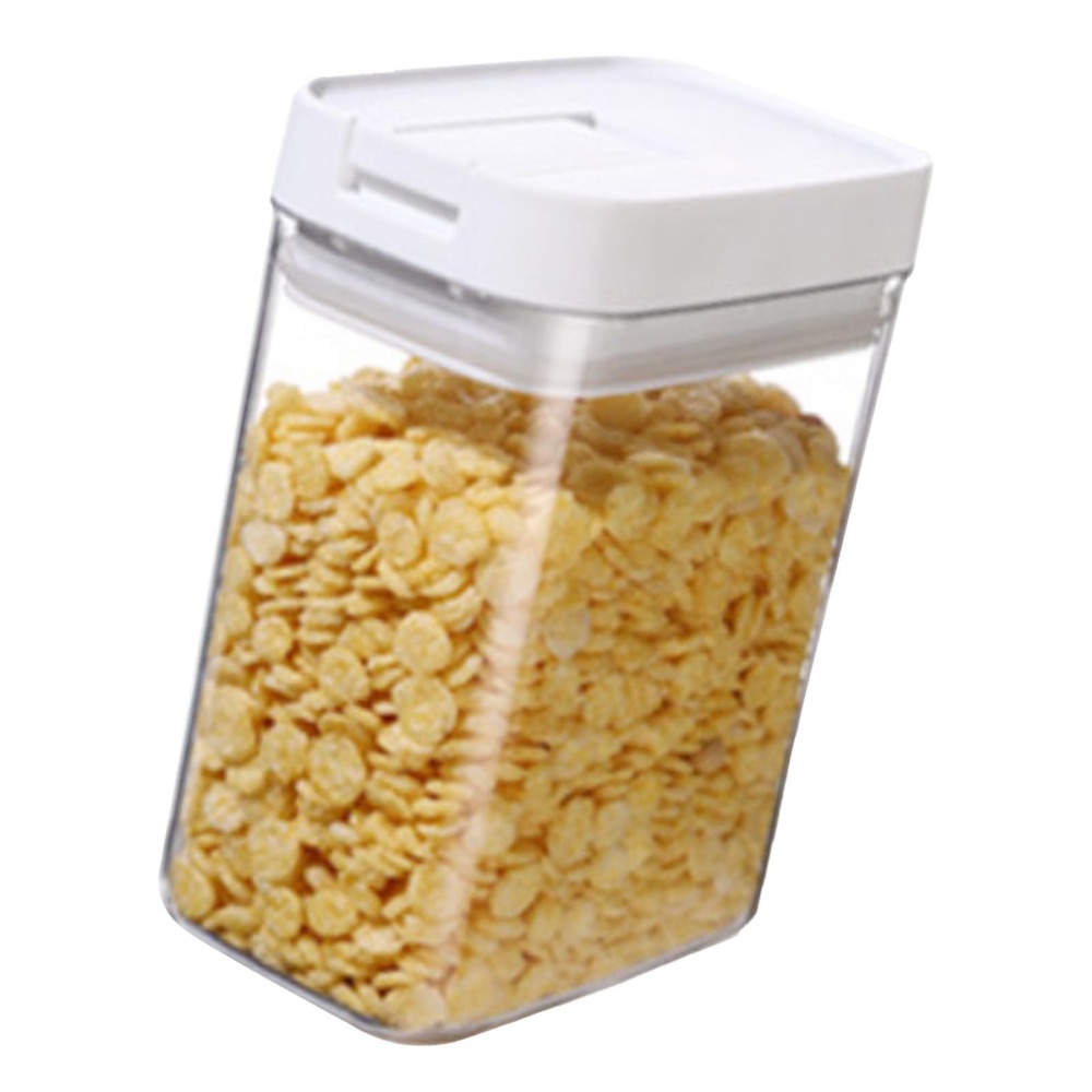 Airtight Cereal Jar - Transparent Cereal Storage Container 800ml Capacity