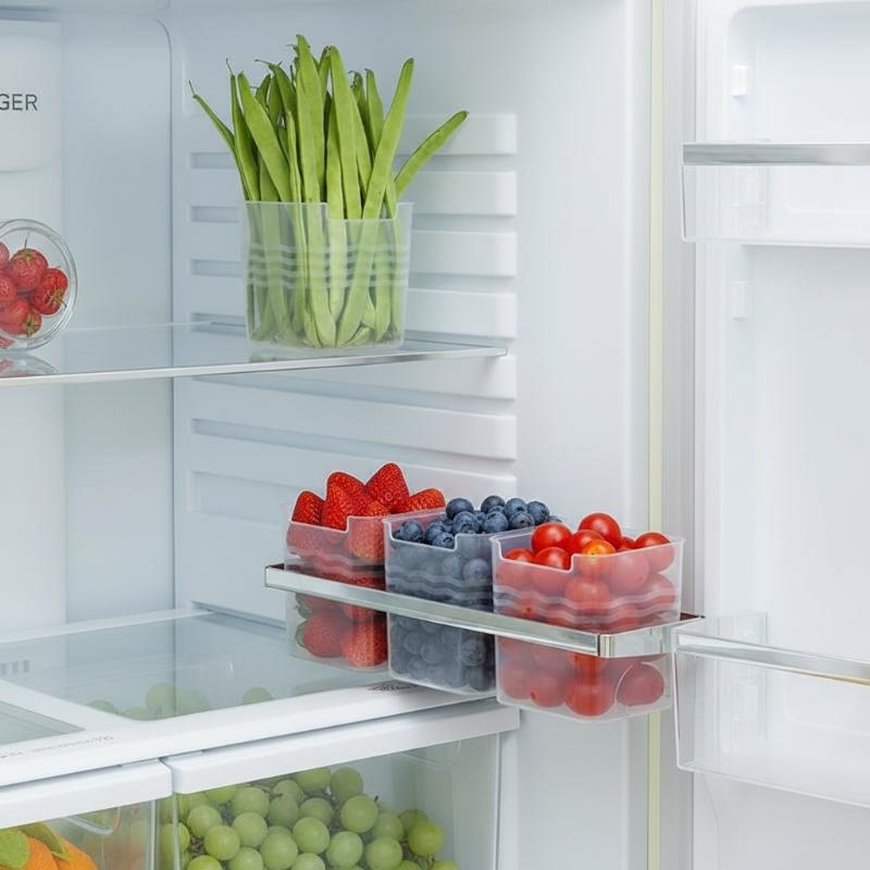 Food Storage Stackable Containers - 4Pcs Food Grade Refrigerator Storage Boxes