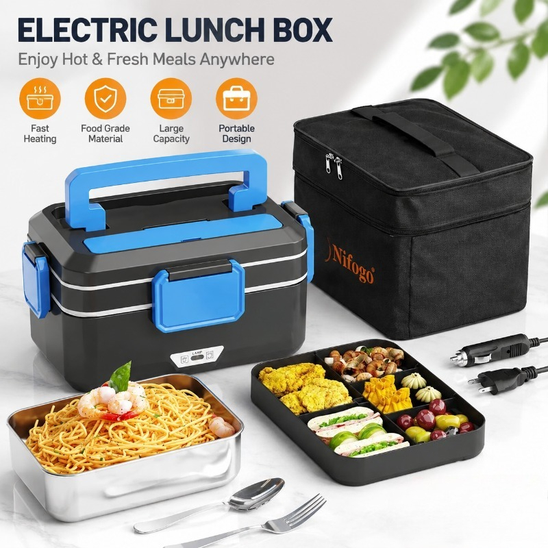 Portable Food Warmer - Dual‑Use Electric Heated Lunch Box, 12V
