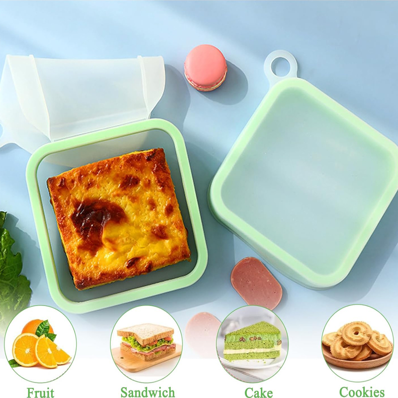 Food Storage Keep Warm - Silicone Sandwich Toast Bento Box With