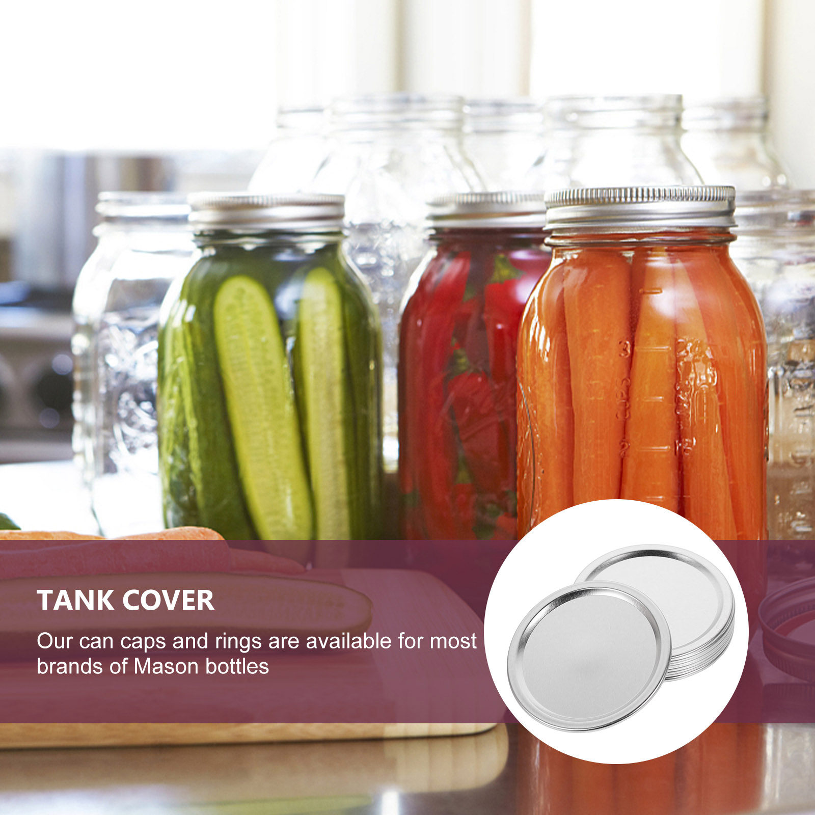 20Pcs Metal Jar Lids Airtight  - Food Storage Jars With Lids 评论和价格