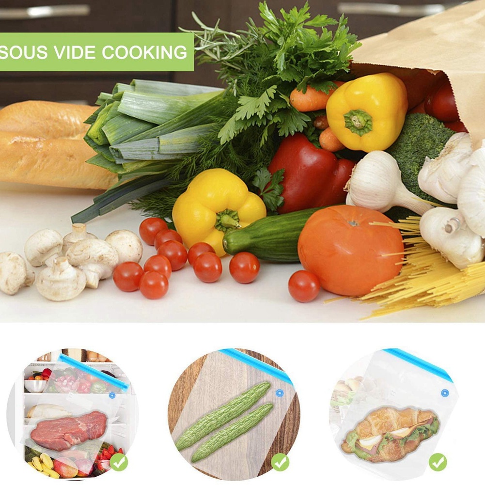 HIWS Sous Vide Bags 20Pack Reu - Food Storage Vacuum Pump 评论和价格