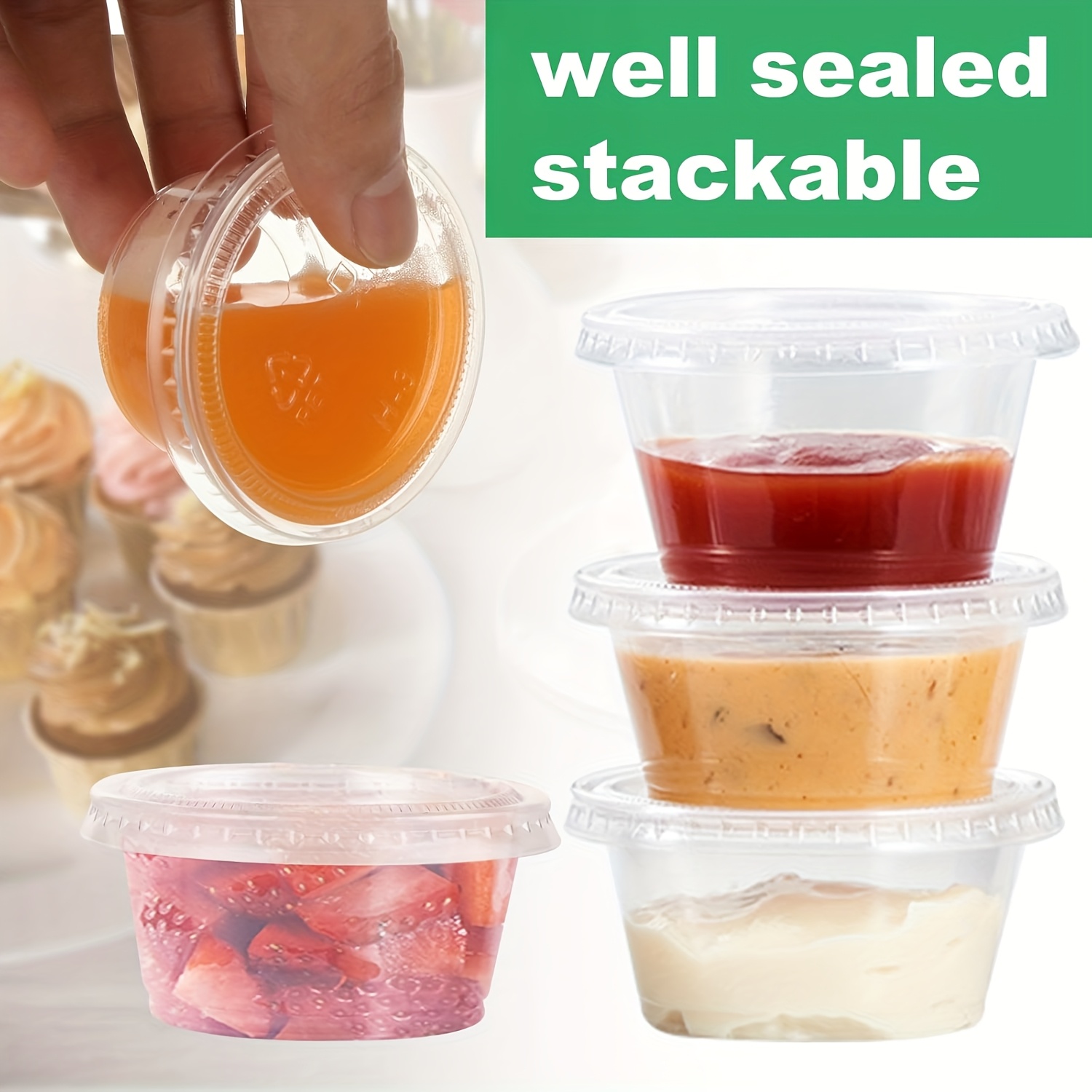 50/100pcs Disposable Sauce Sea - Food Storage Jars With Lids 评论和价格