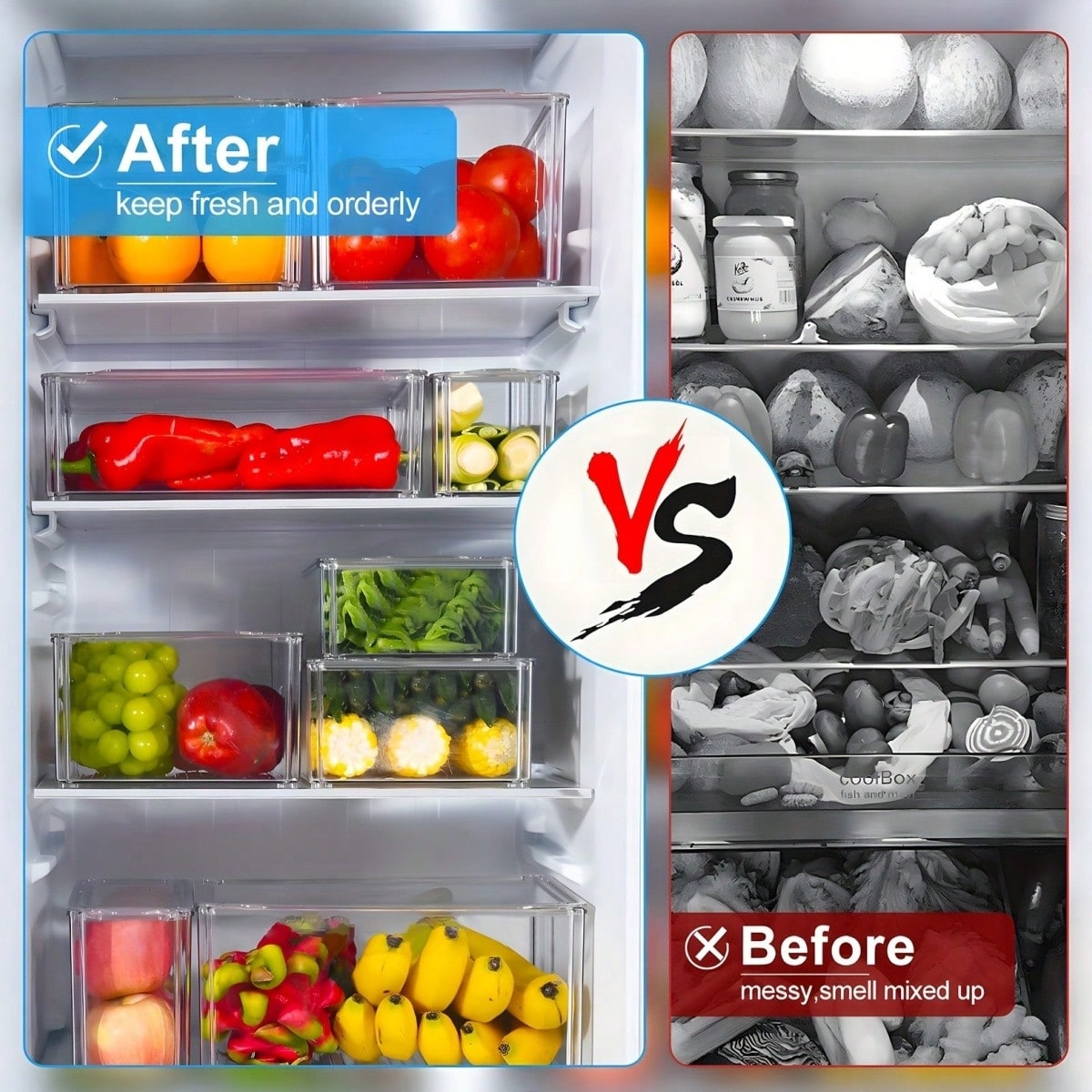 7/14 Pack Stackable Fridge Org - Food Storage Stackable Containers 评论和价格