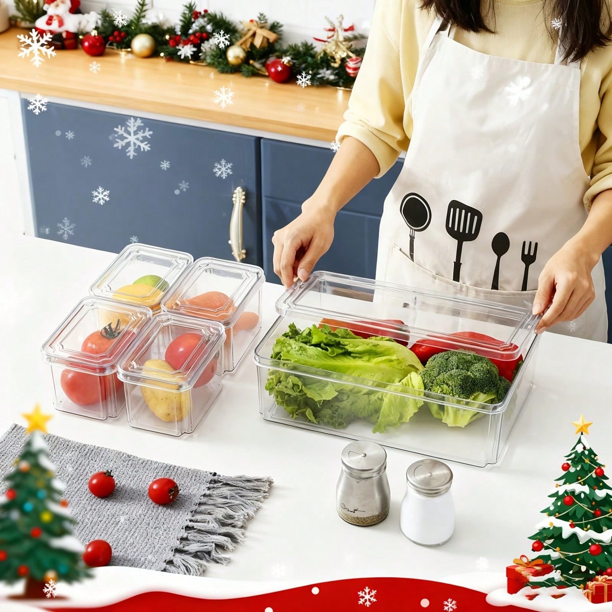 7/14 Pack Stackable Fridge Org - Food Storage Stackable Containers 评论和价格