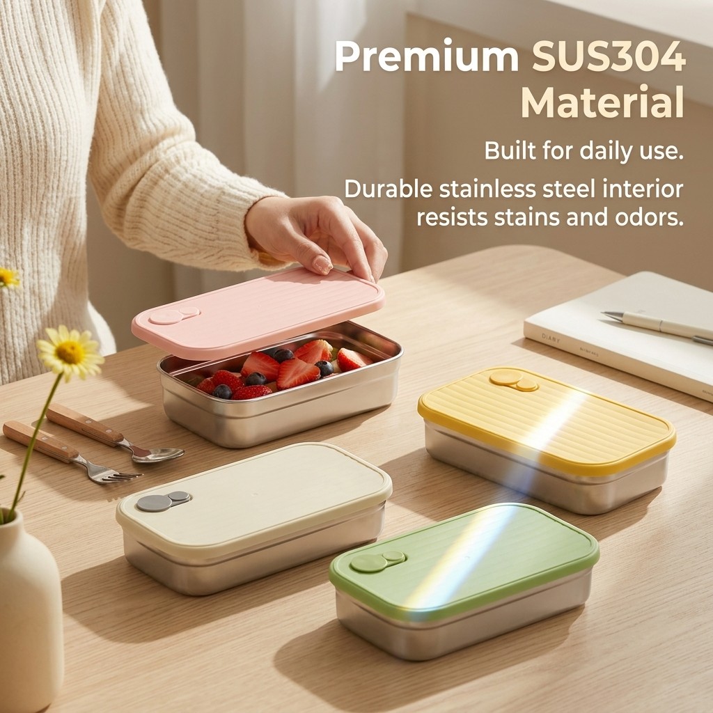Stainless Steel Bento Box Meta - Food Storage Stackable Containers 评论和价格