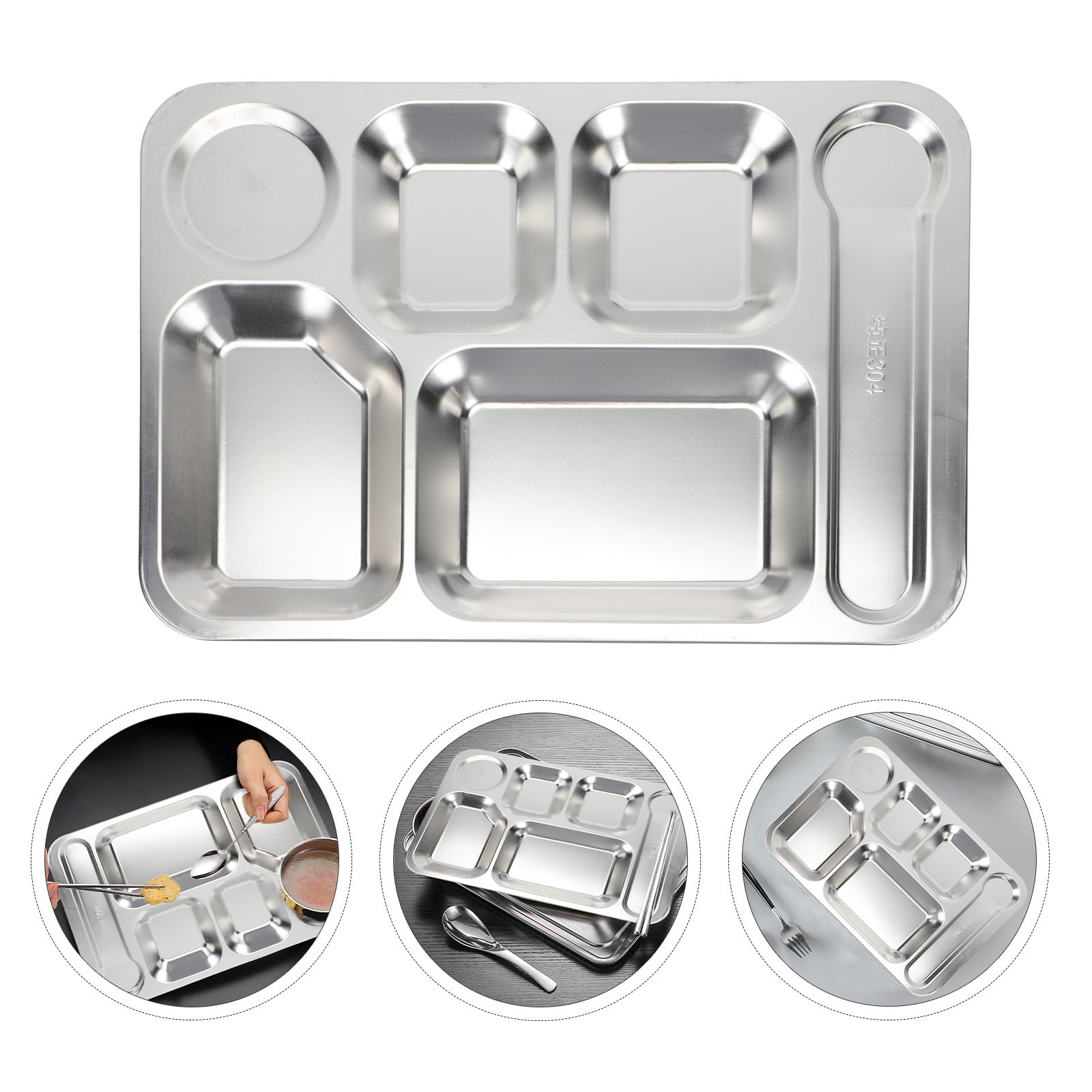 1pc Stainless Steel 6-Compartm - Food Storage Meals 评论和价格