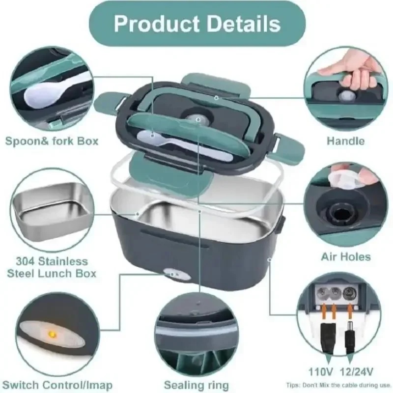 1.5L 60W Electric Lunch Box Fo - Portable Food Warmer 评论和价格