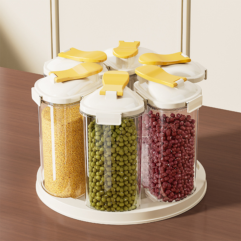 Rotating Grain Storage Contain - Airtight Cereal Jar 评论和价格