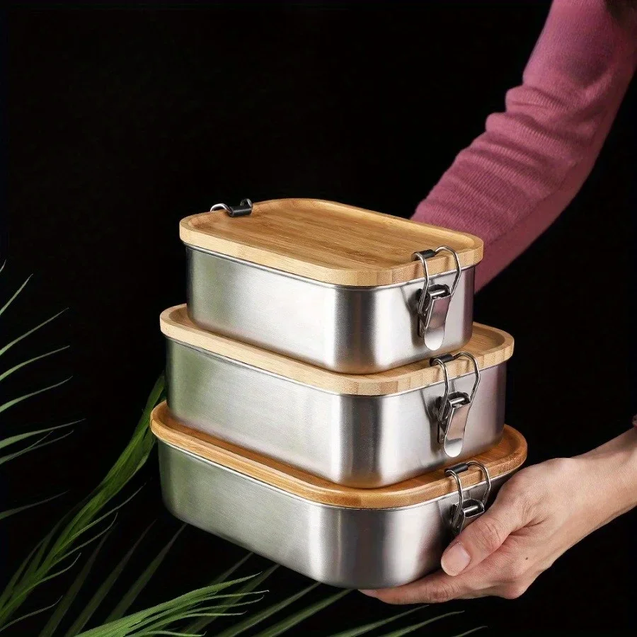 New 304 Stainless Steel Bamboo - Food Storage Ideas 评论和价格