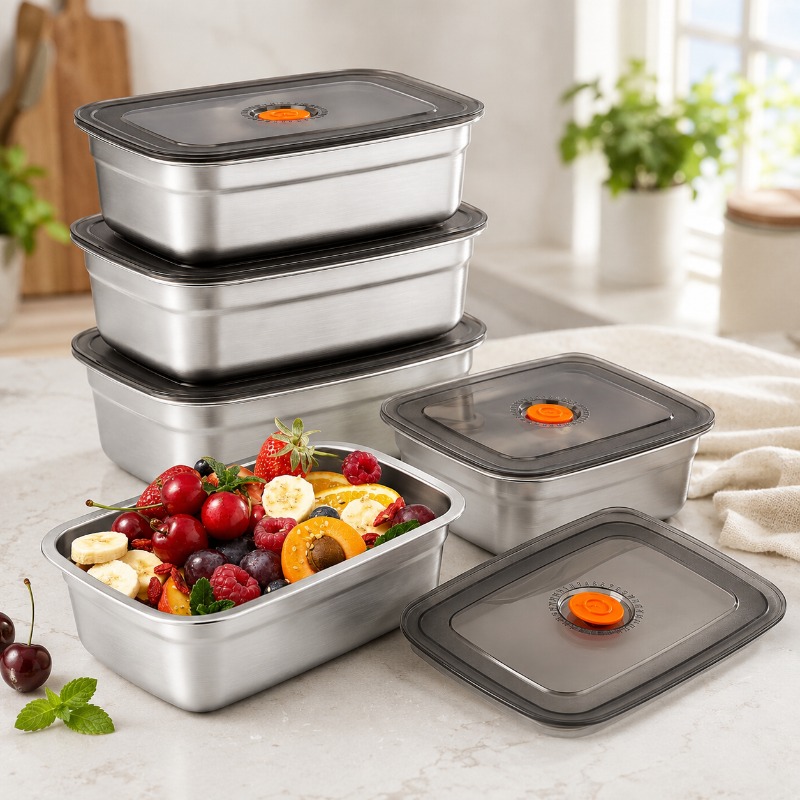 Stainless Steel Large Capacity - Food Storage Freezer Containers 评论和价格