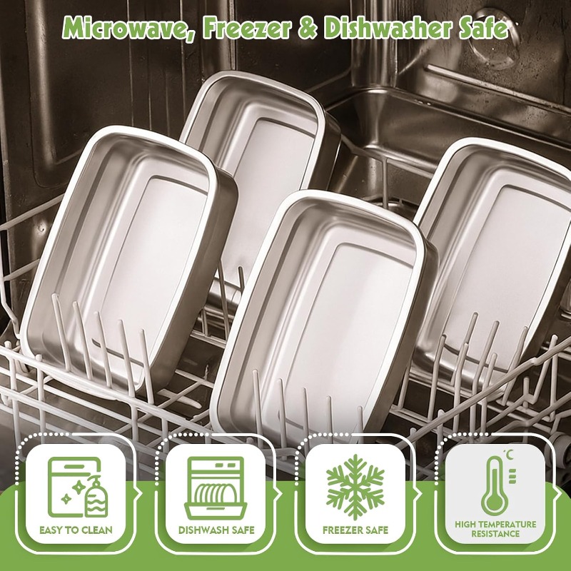 Stainless Steel Large Capacity - Food Storage Freezer Containers 评论和价格