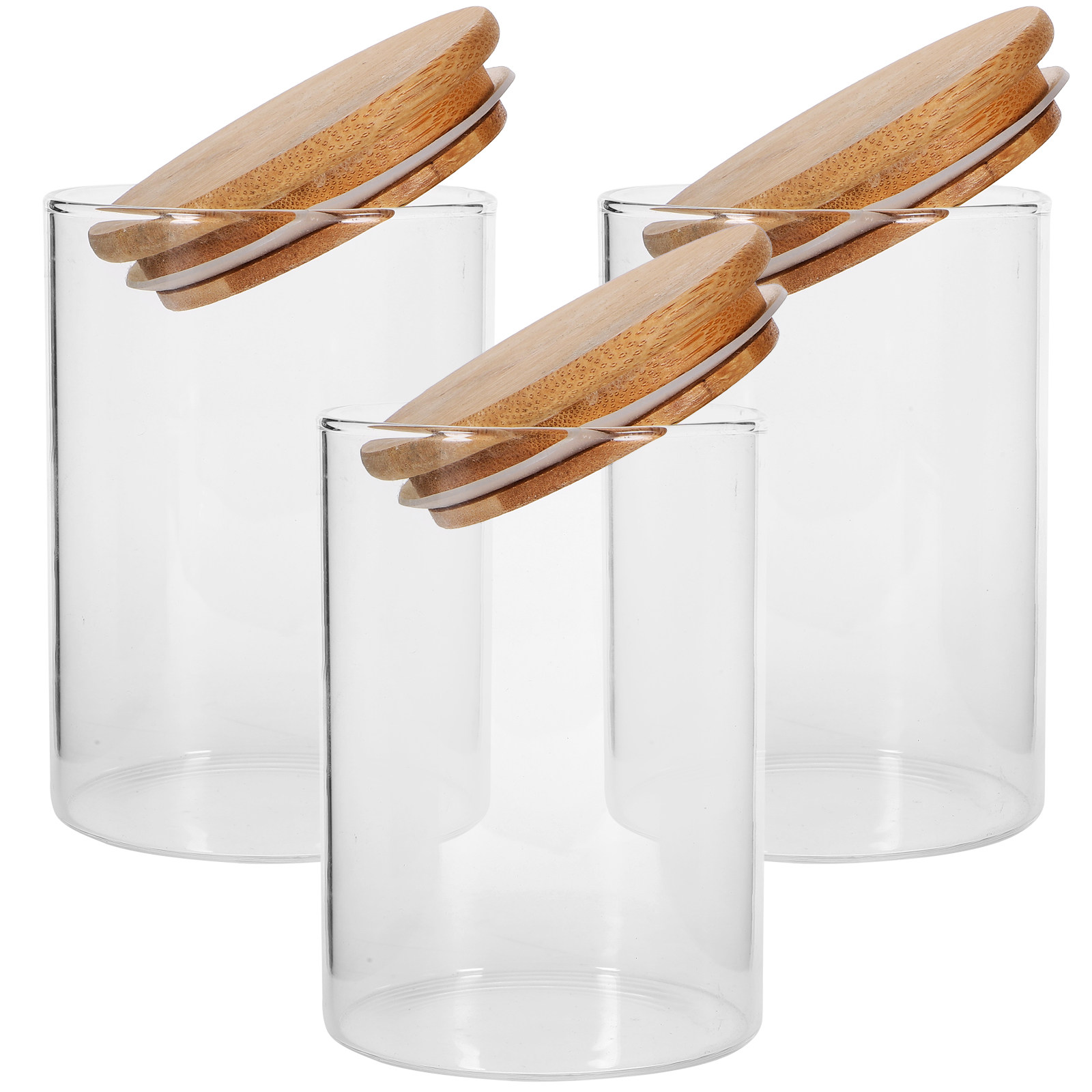 3Pcs Glass Sealed Jar Kitchen  - Airtight Cereal Jar 评论和价格