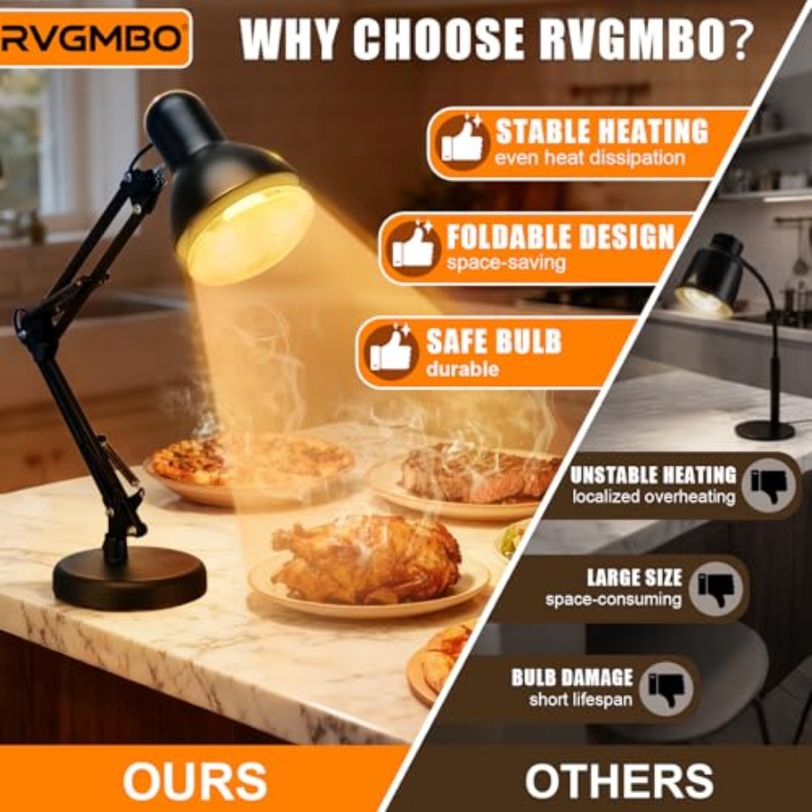 Portable Food Heat Lamp - [Fol - Portable Food Warmer 评论和价格