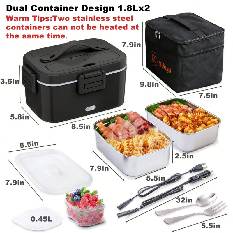 100W Electric Heated Lunch Box - Portable Food Warmer 评论和价格
