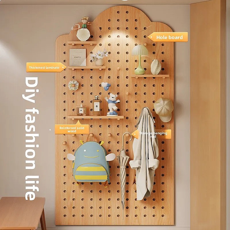 Solid Wood Pegboard Storage Sh - Food Storage For Room 评论和价格