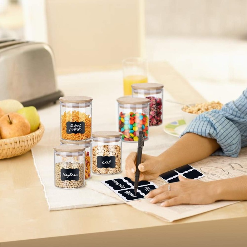 12 Glass Jars Set with Bamboo  - Airtight Cereal Jar 评论和价格