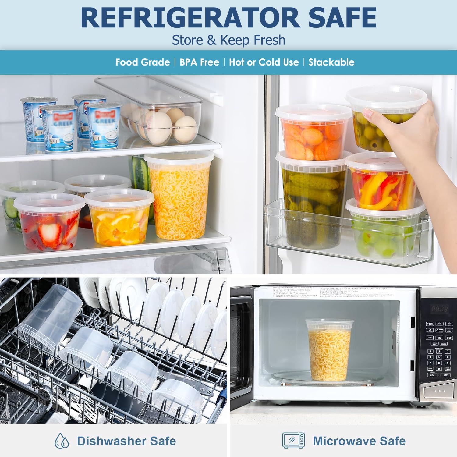 24pcs Deli Food Storage Contai - Food Storage Freezer Containers 评论和价格