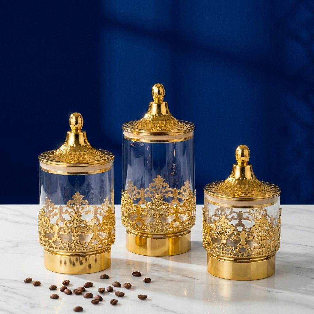 European Transparent Gold-plat - Food Storage For Room 评论和价格