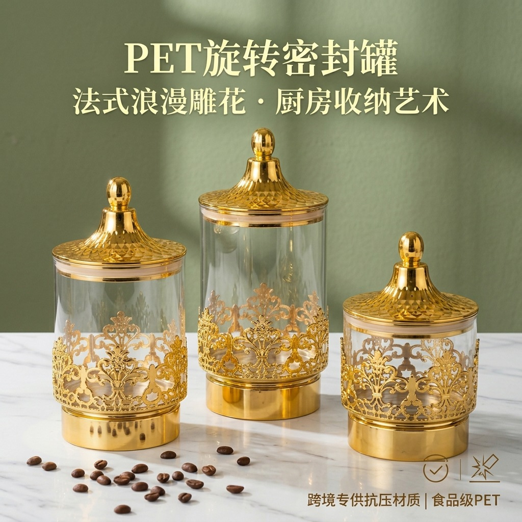 European Transparent Gold-plat - Food Storage For Room 评论和价格