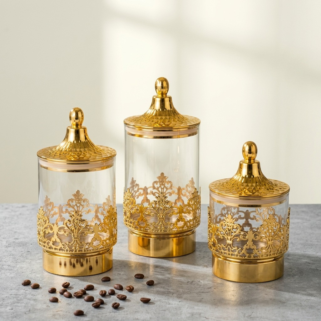 European Transparent Gold-plat - Food Storage For Room 评论和价格