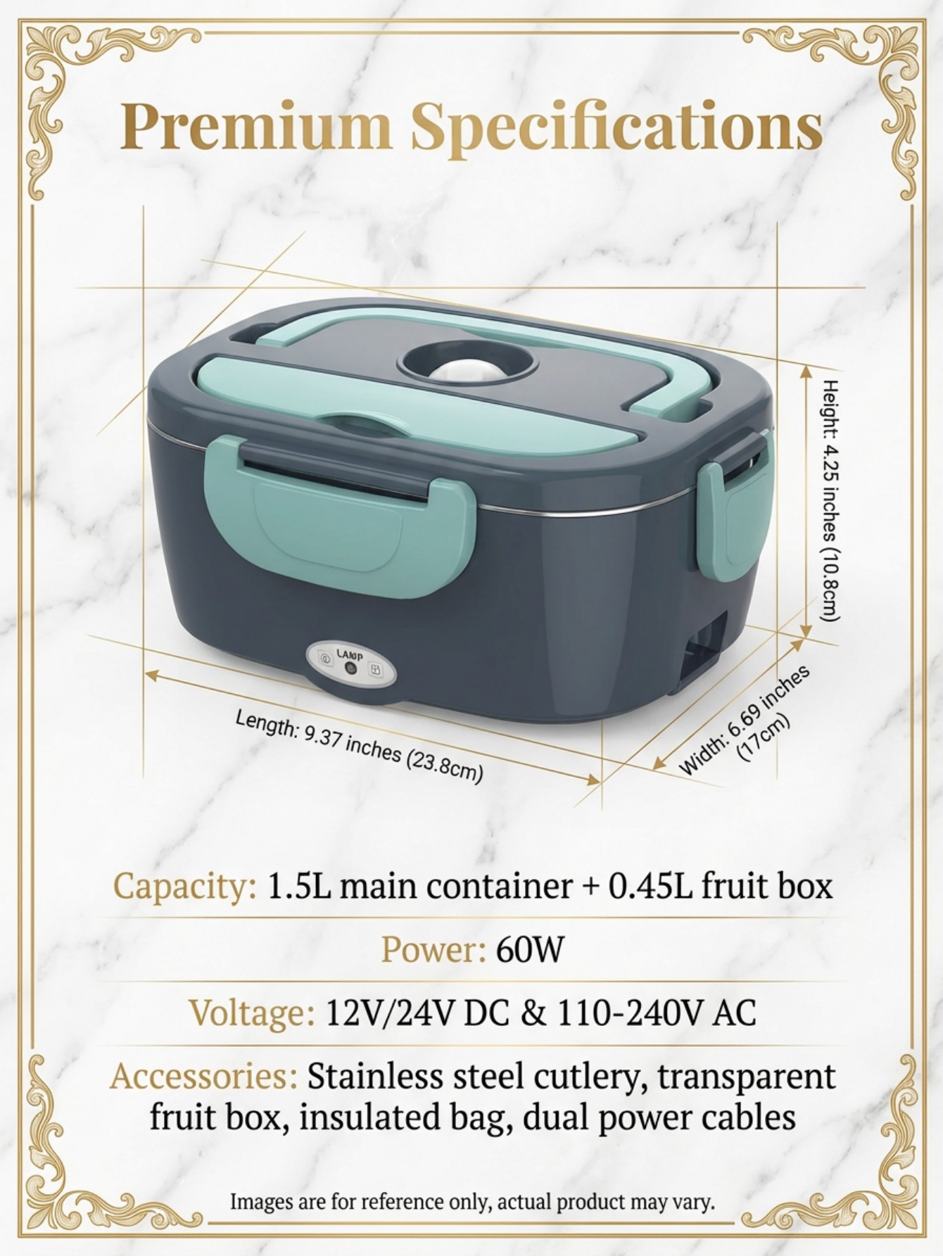 60W Electric Heated Lunch Box  - Portable Food Warmer 评论和价格