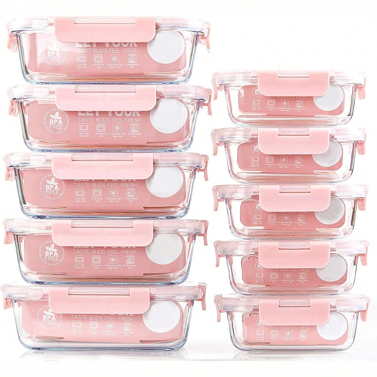10 Pack Glass Meal Prep Contai - Food Storage Freezer Containers 评论和价格