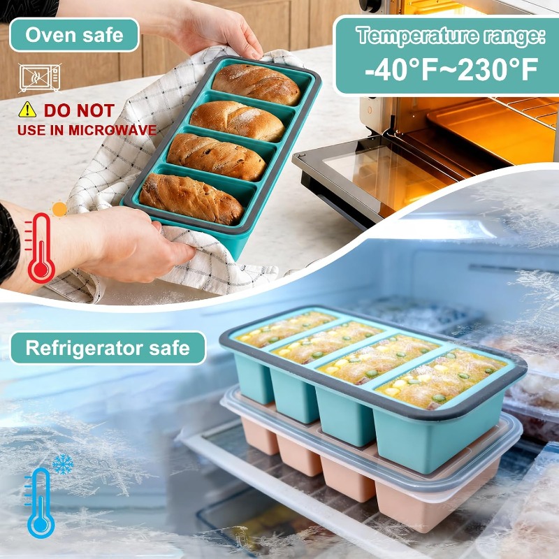 Silicone Freezer Molds with Li - Food Storage Freezer Containers 评论和价格
