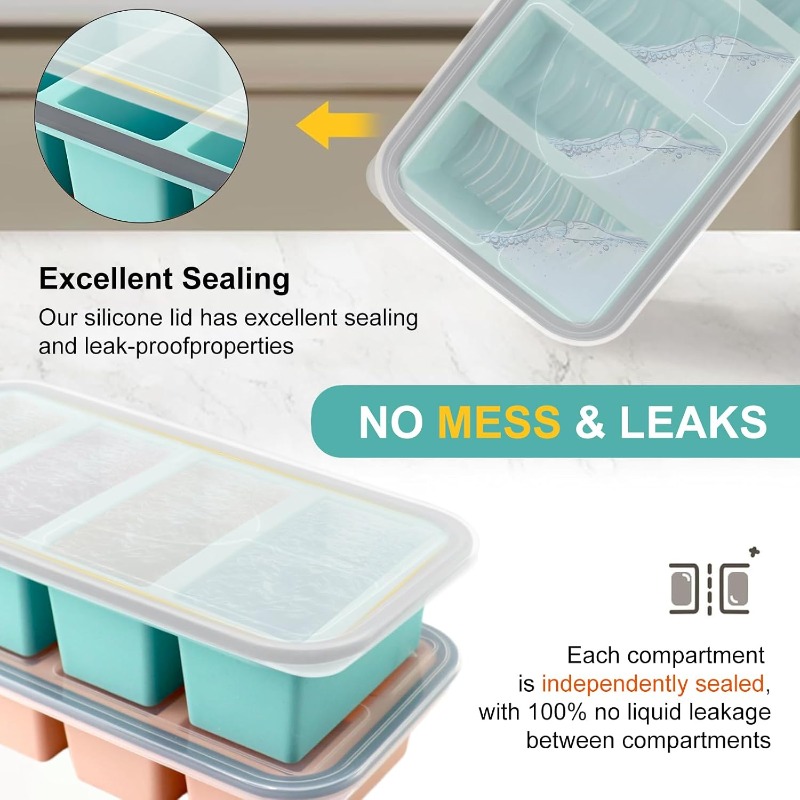 Silicone Freezer Molds with Li - Food Storage Freezer Containers 评论和价格