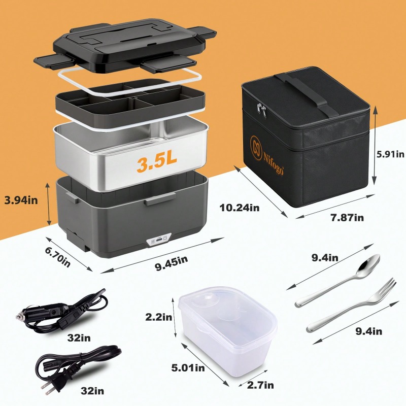 Dual‑Use Electric Heated Lunch - Portable Food Warmer 评论和价格
