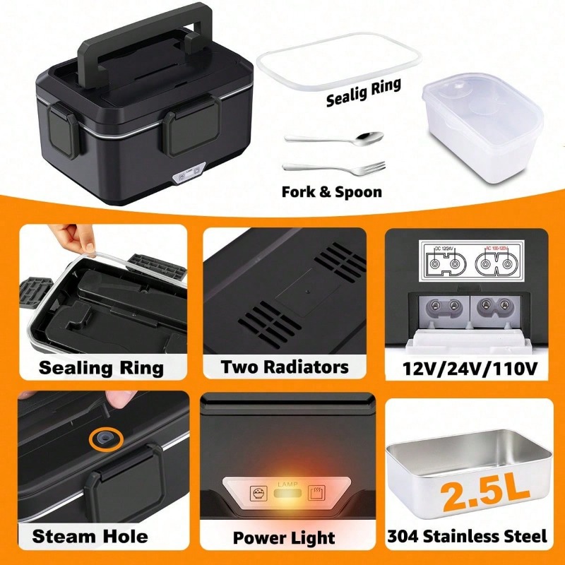 Dual‑Use Electric Heated Lunch - Portable Food Warmer 评论和价格