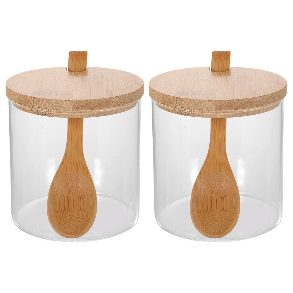 2Sets Clear Glass Seasoning Co - Food Storage Jars With Lids 评论和价格