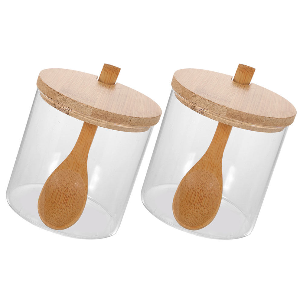 2Sets Clear Glass Seasoning Co - Food Storage Jars With Lids 评论和价格
