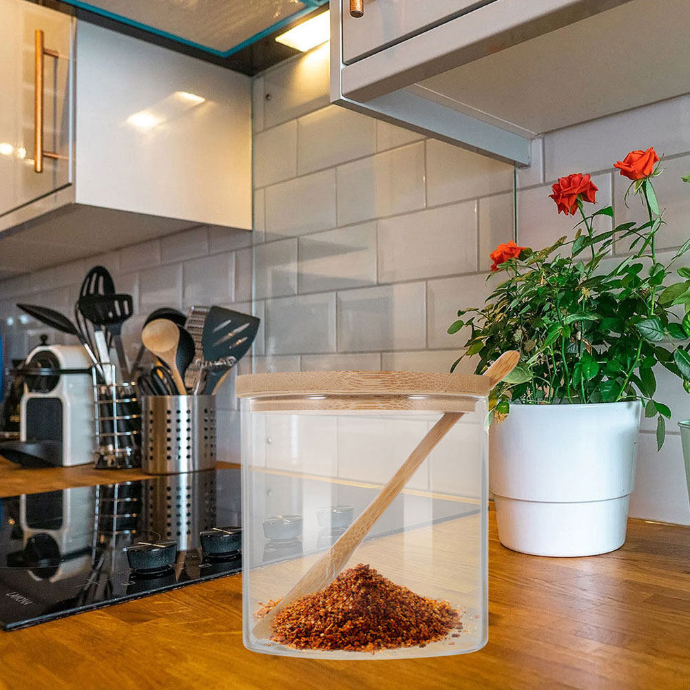 2Sets Clear Glass Seasoning Co - Food Storage Jars With Lids 评论和价格