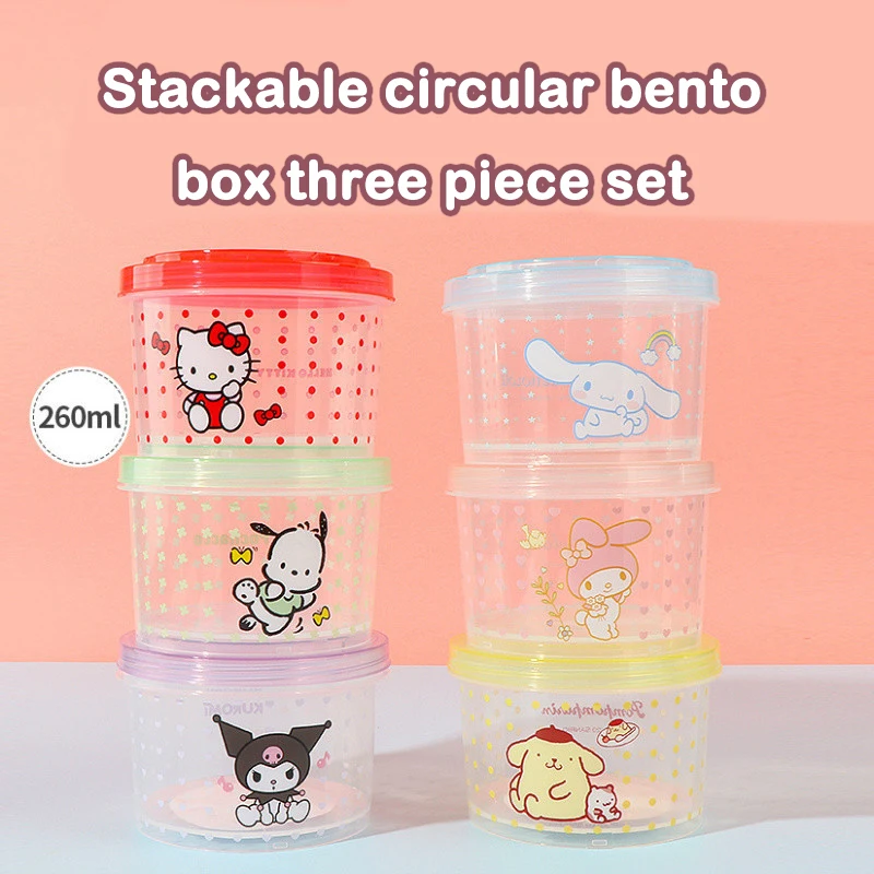 Kitty Bento Box Set 3 Pieces C - Food Storage Stackable Containers 评论和价格