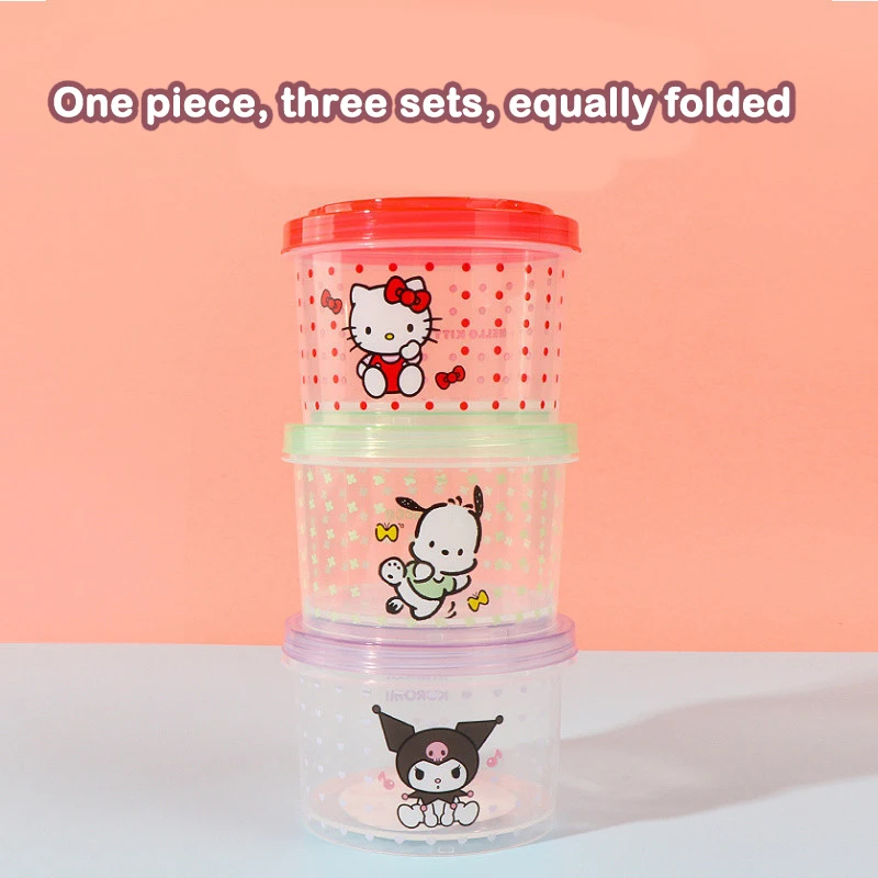 Kitty Bento Box Set 3 Pieces C - Food Storage Stackable Containers 评论和价格